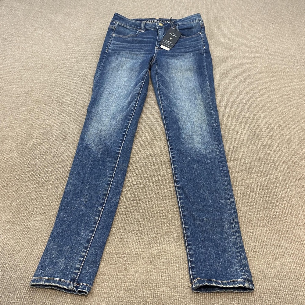 American Eagle Outfitters Jegging Jeans Womens 4 Blue Med Wash High Rise Stretch